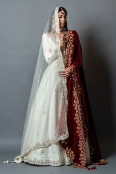 Aubriella – Gulnaaz Fashion White Nikah Dress With Red Dupatta, White Gown With Red Dupatta, White Dress Red Dupatta, White And Red Wedding Dress Pakistani, Nikkah Outfit With Red Dupatta, White Dress With Red Dupatta, White And Red Nikkah Dress, White Nikkah Dress With Red Dupatta, White Anarkali Dress With Red Dupatta