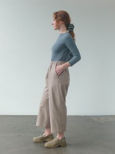 The Roz Trouser is a loose fit, pull on pant with an elastic waistband, front pockets, and slightly cropped fit. These pants are available in petite, standard, and long lengths. Model is wearing size SMALL standard length. Model is 5'7". Please review our size guide prior to ordering. Need specific measurements? Send us an email and we will be happy to help you find the perfect fit. **Customizations available by request Medium Long, Long Length, Pull On Pants, Perfect Fit, Loose Fitting, Jumpsuit, Stuffed Mushrooms, Women Wear, Trousers