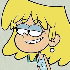 a cartoon girl with blonde hair and glasses