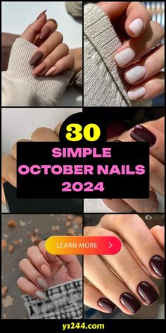 Chic October Nails, October Simple Nails, October Short Nail Ideas, October Nails French Tip, October Nails 2024 Trends, Fall October Nails 2024, Nails October 2024, October Short Nails, October 2024 Nails