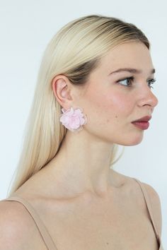 Floral Botanical Earrings in Pink Color Boho Chic Rose - Etsy Chic Flower Earrings For Weddings, Feminine Blossom-colored Wedding Jewelry, Feminine Flower Earrings For Wedding, Drop Earrings For Spring Wedding, Feminine Bridal Earrings For Party, Handmade Flower-shaped Chic Jewelry, Feminine Earrings With Flower Decoration, Feminine Flower Jewelry For Party, Chic Flower Jewelry For Weddings