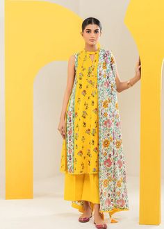 Alkaram MS-26.1-23-Yellow Mid Summer Collection Default Title Alkaram MS-26.1-23-Yellow Mid Summer Collection Original brand suit fabric and photography lite diffrance in actual print. Yellow Sleeveless Set For Eid, Festive Yellow Cotton Sets, Casual Yellow Sets For Eid, Yellow Cotton Sets With Printed Motifs, Yellow Cotton Sets For Summer, Summer Cotton Sets In Yellow, Summer Cotton Yellow Sets, Summer Yellow Cotton Sets, Sleeveless Yellow Sets For Spring