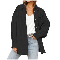 clearance jackets,coats clearance under $10Click Here Usmixi 2023 Winter Womens Wool Coat Shacket Coat for Women Casual Solid Button Down Lapel Loose Shirts Jackets Fall Long Sleeve Lightweight Comfy Woolen Outwear with Pocket Up to 65% off Product Description: Season:Fall/Autumn/Winter Gender:Womens,Women,Girl,Girls,Lady,Ladies Occasion:Casual,Trendy,Fashion Material:Cottonblend Style:Casual,Fashion Length:Regular Sleeve Length: Long Sleeve How to wash:Hand wash Cold,Hang or Line Dry What you g Casual Winter Coat, Trendy Jackets, Wool Coat Women, Coat For Women, Long Sleeve Jacket, Green Coat, Wool Blend Coat, Plus Size Swimsuits, Loose Shirts