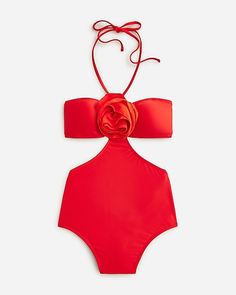 Red Cutout Swimwear For Pool, Red Tie-side Swimwear For Poolside, Red Sleeveless Cutout Swimwear, Cutout One-pieces For Pool Beachwear, Red One-piece Cutout Swimwear, Swimsuit For Women, Womens Swimwear, One Piece Swimsuit, Fashion News