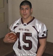 a man holding a football in his right hand and wearing a jersey with the number 15 on it