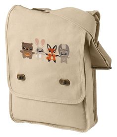 Four woodland creatures hold hands in this sweet, repeatable design.AUTHENTIC PIGMENT FIELD BAG• 100% cotton canvas• Heavy enzyme-washed• Cotton webbing straps• Front flap with antique brass turn-buckles• Inside hanging zippered pocketSize:One Size12"W x 16"H x 3 1/2"D.Design Size is6.89"(w) x 3.07"(h)***Colors of thread in embroidery design, along with material the design is one, may very slightly due to computer screen color variations and possible changes in dye lots. The design image is from Cute Canvas Shoulder Bag With Adjustable Strap, Cute Cotton Bags With Adjustable Strap, Beige Cotton Satchel For School, Beige Cotton Satchel With Adjustable Strap, Vintage Cotton Canvas Bag With Adjustable Strap, Grey Watercolor, Field Bag, Small Journal, Hold Hands