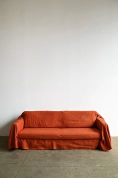 BURNT ORANGE LINEN SOFA SLIPCOVER Velvet Slipcover Couch, Burnt Orange Suede Sofa, Drop Cloth Couch Cover, Drop Cloth Couch, Slipcover Couch, Tan Sofa, Orange Sofa, Linen Bed, Slip Covers Couch