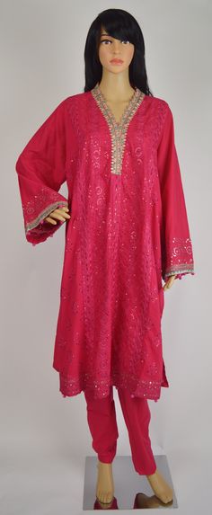 Embrace sophistication with our exquisite 3-Piece Pakistani Women Ensemble, where timeless elegance meets modern allure. Crafted from luxurious Lawn fabric, the loose-style shirt boasts intricate embroidery on the front and sleeves, creating a harmonious blend of tradition and contemporary style. Paired with a straight-cut trouser in the same opulent Lawn fabric, the ensemble is completed with a luminous Lurex Organza dupatta, adding a touch of allure and grace. Elevate your wardrobe with this t Pakistani Women Dresses, Neck Designs For Suits, Eid Dresses, Lawn Fabric, Pakistani Suits, Lawn Suits, Organza Dupatta, Party Wear, Timeless Elegance