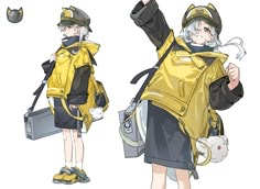 an anime character in yellow and black clothes