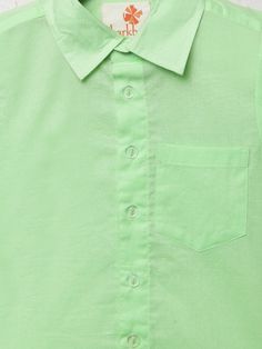 Light green colour solid casual shirt has a spread collar, short sleeves, button placket, chest pocket and straight hem Color: Green Fabric: Cotton Note: Available in other colors The product will be delivered within 2-4 weeks of order placed Fit - Relaxed Fit Wash Care - Dry clean only No returns and Exchange. Measure before ordering to avoid any returns. Measurements: 1-2 years - chest: 23", length: 14" 2-3 years - chest: 24", length: 15" 3-4 years - chest: 25, length: 16" 4-6 years - chest: 2 Light Green Shirt, Designer Boys, Green Button, Green Shirt, Green Colour, Green Fabric, Button Shirt, Casual Shirt, Button Placket