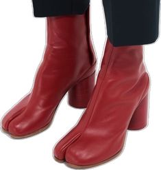 Red Mid-calf Boots With Round Toe For Winter, Red High Ankle Mid-calf Boots For Winter, Ankle-high Boots With Red Sole For Winter, Red Round Toe Mid-calf Boots For Fall, Red High Ankle Heeled Boots For Winter, Winter Ankle Boots With Red Sole, Red Ankle Boots For Winter, Red High Ankle Heeled Boots For Fall, Fall High Ankle Heeled Boots With Red Sole