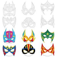 PRICES MAY VARY. Package Included: our DIY hero mask craft kit includes 6 different designs, a total of 36 pieces blank graffiti paper masks and 36 paired elastic ropes; Sufficient quantity can meet your various demand on the art creation and also enough for kids to share and paint together with their friends at cosplay, dress up, birthday or other parties Material and Size:these hero DIY masks are made of quality white cardboard, which is easy to color, lightweight and very reliable, designed a Blank Mask, Paper Masks, Superhero Crafts, Masks Crafts, Masks Diy, Costume Masks, Paper Mask, Elastic Rope, Diy Mask