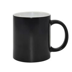 a black and white coffee mug is on a white background, with the bottom half visible