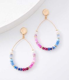 In dreamy ombre, these teardrop earrings are a statement in modern bohemian chic. 2 3/4" drop.,Imported:Imported Loft Ombre Teardrop Earrings Magenta Shadow Women's by Loft Size Regular - One Size Magenta Shadow Women's Earrings, Jewelry Summer Teardrop Beaded Earrings, Beaded Teardrop Earrings For Summer, Summer Beaded Teardrop Earrings, Spring Teardrop Earrings, Elegant Multicolor Teardrop Earrings, Summer Teardrop Earrings, Spring Multicolor Teardrop Jewelry, Multicolor Dangle Teardrop Earrings For Summer, Multicolor Teardrop Earrings For Spring