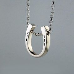 Classic Horseshoe Pendant Necklace Sterling Silver Horseshoe-shaped Jewelry With Adjustable Chain, Silver Horseshoe Necklace For Gift, Horseshoe Necklace With Adjustable Chain For Gift, Horseshoe Necklace With Adjustable Chain As Gift, Classic Horseshoe Jewelry As A Gift, Horseshoe-shaped Jewelry With Adjustable Chain For Gifts, Silver Horseshoe Necklace Nickel Free, Nickel-free Silver Horseshoe Necklace, Horseshoe Jewelry With Adjustable Chain For Gifts