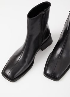 Vagabond Blanca square toe boots smooth black leather | Pipe and Row Boutique Leather Square Toe Chelsea Boots, Black Square Toe Platform Boots For Business, Black Platform Boots With Square Toe For Business, Modern Square Toe Chelsea Boots For Work, Modern Chelsea Boots With Square Toe For Work, Sleek Black Platform Boots With Square Toe, Sleek Black Square Toe Platform Boots, Black Square Toe Platform Boots, Vagabond Shoes