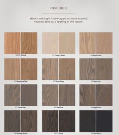 the different types of wood flooring are shown in this poster, which is also available for