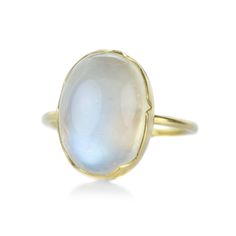 Drawing inspiration from the transitional moment of birth, this 18k yellow gold ring from Annette Ferdinandsen features an oval rainbow moonstone set into a cracked egg bezel. Become luminous and feminine, and let the spirit of the moon guide you home. Moonstone measures 5/8” x 3/8”. Size 6. Handcrafted in Hudson Valley, NY, U.S. Anthony Lent, Egg Ring, Gold Moonstone Ring, Egg Rings, Hudson Valley Ny, Cracked Egg, 18k Yellow Gold Ring, Moonstone Ring, Yellow Gold Ring