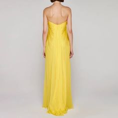 RONIY Fold Hem Evening Dress Gown Heel Caps, Dress Gown, Pair Of Pants, Bra Cups, Evening Dress, Gowns Dresses, Dress Length, Evening Dresses, Yellow