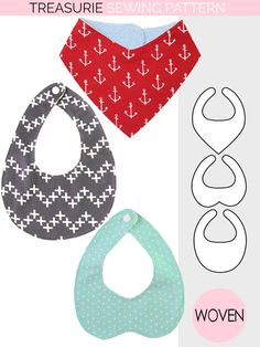 perfect Sew Baby Clothes, Bandana Bib Pattern, Burp Cloth Patterns, Baby Bib Pattern, Diaper Cover Pattern, Baby Drool Bibs, Baby Clothes Patterns Sewing, Baby Bibs Patterns, Sewing Baby Clothes