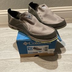 Columbia Pfg Bahama Vent Shoe Gray Slip On Loafer Pebble Tippet Men Size 10 Boat Men Size 10 New Without Tags - Nwot Comes With Original Box Msrp $70 Casual Synthetic Moc Toe Slip-ons, Outdoor Slip-ons With Textured Sole, Casual Synthetic Slip-ons With Plain Toe, Casual Synthetic Slip-on Moccasins, Casual Slip-on Synthetic Moccasins, Casual Slip-ons For Outdoor Activities, Casual Brown Slip-resistant Slip-ons, Casual Boat Shoes With Ortholite Insole And Moc Toe, Casual Slip-on Boat Shoes With Cushioned Footbed