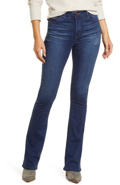 Wit & Wisdom 'Ab'Solution High Waist Itty Bitty Bootcut Jeans | Nordstrom Bootcut Jeans Outfit Casual, Bootcut Jeans Outfit, Jeans Outfit Casual, Jeans For Women, Jeans Outfit, Itty Bitty, Spring Summer Outfits, Outfit Casual, Jeans Slim