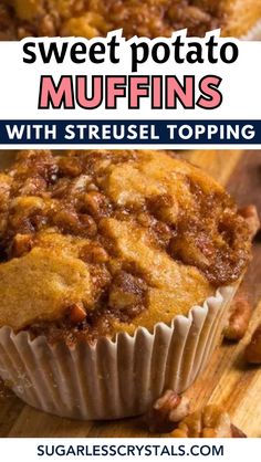 These sweet potato muffins are a delightful fall treat! Infused with real mashed sweet potatoes and crowned with a pecan streusel topping, they offer a tender, moist bite with hints of cinnamon and brown sugar. Whether for breakfast or an afternoon pick-me-up, these muffins are a seasonal favorite that's easy to make and simply irresistible.