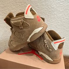 (Td) Travis Scott X Air Jordan 6 Retro 'British Khaki' Dh0692-200 Size 8 Toddler Shoes. Never Worn. New In Box. Brown Jordan Shoes With Rubber Sole, Round Toe, Brown Jordan Shoes With Rubber Sole, Casual Low-top Scratch-resistant Jordan Shoes, Casual Low-top Jordan Shoes Scratch-resistant, Sporty Jordan Shoes With Scratch-resistant Round Toe, Brown Non-slip High-top Sneakers, Casual Brown Jordan Shoes With Round Toe, Brown Closed Toe Sporty Sneakers, Brown Closed Toe Sports Sneakers