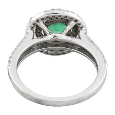 Stamped: 14K Total Ring Weight: 4.3 Grams Emerald Weight 1.80 Carat (6.75x6.75 Millimeters)Diamond Weight: 0.65 carat (F-G Color, VS2-SI1 Clarity )Face Measures: 13.30x13.30 Millimeter SKU: [600842] Luxury Emerald Ring With Halo And Round Cut, Classic Emerald Ring With Diamond White Color, Emerald Ring With Brilliant Cut Diamond White, Formal Round Emerald Ring With Halo, Formal Round Emerald Diamond Ring, Luxury Gia Certified Round Halo Ring, Formal Emerald Halo Ring Fine Jewelry, Classic Round Emerald Ring With Halo Setting, Elegant Round Emerald Ring Gia Certified