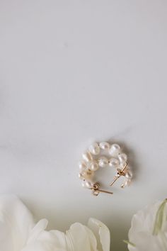 Natural Pearl Hoop Earrings - Little Sycamore Pearl Huggie Earrings For Wedding, Huggie Pearl Hoop Earrings For Wedding, Pearl Huggie Jewelry For Anniversary, 14k Gold Filled Hoop Pearl Earrings For Anniversary, Gift 14k Gold Hoop Earrings With Pearl Chain, Pearl Huggie Earrings For Anniversary, Small Pearl Hoop Earrings For Wedding, Wedding White 14k Gold Filled Hoop Earrings, Wedding Pearl Huggie Earrings