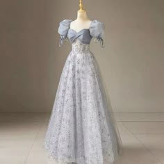 Lasaky - Elegant Blue Cocktail Dress for Spring Celebrations Long Tool Dresses, Spring Princess Dress, Hand Holding Dress Reference, Victorian Dress Prom, Royalcore Prom Dress, Premire Dresses, Bridgerton Gown Inspired, Bridgerton Dresses Prom, Modest Prom Dresses With Sleeves Classy