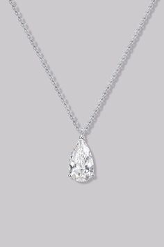 Solitaire Pear Diamond Necklace (1ct) - APM Monaco Luxury Oval Platinum Diamond Necklace, Luxury Pear-shaped Platinum Jewelry, Elegant Silver Solitaire Necklace, Elegant Silver Solitaire Necklace With Lab Grown Diamond, Elegant Silver Solitaire Necklace With Lab-grown Diamond, Elegant Solitaire Diamond Necklace In Sterling Silver, Formal White Gold Solitaire Necklace With Brilliant Cut, Elegant Solitaire Diamond Necklace With Lab Grown Diamond, Elegant Solitaire Diamond Necklace With Lab-grown Diamond