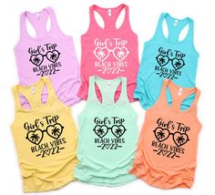 "Best Friend Vacation Shirt, Girls Trip Tank Top, Girls Party Shirts,Beach Vibes Funny Shirt, Cousin Sister Vacation Shirt, Women Tank Top !!How To Order 1-) Please, Check and Review all Photos. 2-) Select Your Product Type and Color. 3-) Select Your Product Size. 4-) Click ADD TO CART and You can go back to add more product color and text color or You can complete the checkout process. 5-) After You added your note, Please Click \"Proceed to Check Out\" 6-) Finally, Your Custom Shirt will be re Best Friend Party, Sister Vacation, Friend Party, Vibes Funny, Friend Vacation, Beach Tanks Tops, Beach Tanks, Cute Gift Boxes, Top Girls