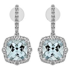 This collection features an array of Aquamarines with an icy blue hue that is as cool as it gets! Accented with Diamonds these Drop Earrings are made in White gold and present a classic yet elegant look. Aquamarine Drop Earring in 18Karat White Gold with White Diamond. Aquamarine: 3.874 carat, 8X8mm size, Cushion shape White Diamond: 0.314 carat, 1.20mm size, round shape, G color, VS clarity. White Diamond: 0.106 carat, 1.50mm size, round shape, G color, VS clarity Gold:4.97g, 18Karat White Gold. Butterfly Pin and Push Back. E538 Butterfly Pin, Naha, Icy Blue, Aqua Marine, Drop Earring, Blue Hues, White Diamond, Diamond White, Round Shape