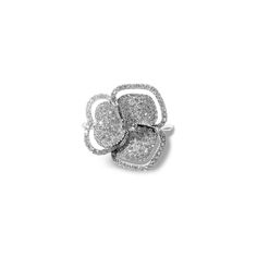 This elegant yet chic Bloom Flower Necklace will be loved for many years to come. Crafted in 18K white gold, this necklace features a white flower encrusted in pave diamonds and a white sapphire at its center. Luxury White Gold Flower Shaped Diamond Ring, Luxury White Gold Diamond Ring With Flower Shape, White Gold Diamond Ring With Flower Shape, Elegant Flower-shaped Diamond Ring With Single Cut Diamonds, Elegant White Flower Ring With Rose Cut Diamonds, Luxury Silver Diamond Flower Ring, Luxury White Flower-shaped Diamond Ring, Luxury White Flower Ring With Diamond Accents, Diamond White Flower-shaped Ring With Diamond Accents