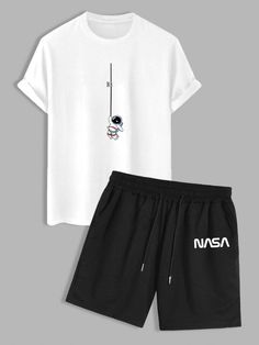 Graphic Printed T Shirt And Sweat Shorts - Grafton Collection Sporty Cotton Short Set With Short Sleeve, Cotton Short Sleeve Set With Letter Print, Cotton Short Set With Letter Print And Short Sleeves, Cotton Short Set With Letter Print, Casual Cotton Crew Neck Short Set, Casual Cotton Short Set With Crew Neck, Cotton Short Set With Graphic Print Short Sleeve, Cotton Athleisure Sets With Short Sleeves, Casual Summer Sets With Drawstring