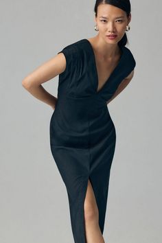 Rent By Anthropologie Modern Slim Midi Dress from Nuuly. Pick 6 items for $98/month. Free shipping + returns. Wedding Guest Dresses Plus Size, Classic Cocktail Dress, Winter Gowns, Cold Weather Dresses, Nothing Changes, Winter Wedding Guest Dress, Semi Formal Wedding, Mother Of Bride Dress, Classic Cocktail