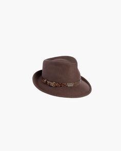 This water-repellent wool-felt fedora is perfect for those who don't want too many hats. The abbreviated brim looks snappy and is reminiscent of mannish hats from the 1950s. This wardrobe staple has an adjustable band of embossed calf leather with antique hardware. The Crown is lined. The elasticized inner band fits most. Imported. Brim Span: 2.5" Art Costume, Band Fits, Felt Fedora, Women's Headwear, Antique Hardware, Costume Institute, Fedora Hat, Metropolitan Museum, Vanity Fair