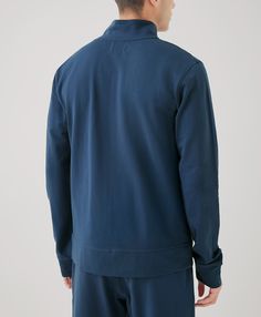 Men's French Navy Stretch French Terry Track Jacket L. Super soft organic men's Stretch French Terry Track Jacket from Wear PACT. Fair Trade Factory. GOTS Certified Organic Cotton Relaxed Fit Outerwear With Ribbed Funnel Neck, Relaxed Fit Solid Long Sleeve Track Jacket, Relaxed Fit Long Sleeve Solid Track Jacket, Relaxed Fit Half-zip Outerwear For Loungewear, Solid Relaxed Fit Long Sleeve Track Jacket, Relaxed Fit Outerwear With Ribbed Collar For Loungewear, Relaxed Fit Half-zip Outerwear With Ribbed Collar, Relaxed Fit Cotton Track Jacket With Long Sleeves, Relaxed Fit Long Sleeve Cotton Track Jacket