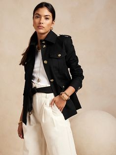 Voyage Jacket | Banana Republic Banana Republic Outfits 2022, 2023 Clothes, How To Have Style, Style Scrapbook, Vintage Safari, Black And White Outfit, Quoi Porter, Style Goals, Minimal Classic