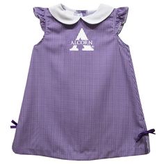 Alcorn State University Braves Embroidered Purple Gingham A Line Dress Brave Girl, Hand Smock, Gingham Fabric, Embroidered Dress, Gingham, Childrens Clothes, A Line Dress, Nice Dresses, Favorite Outfit