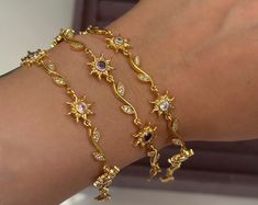 Rapunzel Sun Bracelet, Purple Zircon Princess Rapunzel Inspired Sun Bracelet, Personalized Jewelry - Etsy Fits With Jewelry, Cute Gold Accessories, Bracelet Stacks Gold, Vintage Bracelets Gold, Best Jewelry Brands, 70s Bracelets, Gold Jewelry Stack, Cute Gold Bracelets, Classy Gold Jewelry