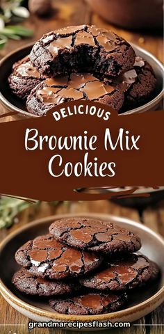 delicious brownie mix cookies with chocolate frosting on top