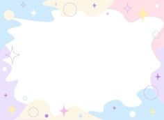 a pastel background with stars and bubbles in the sky, as well as an empty space for text