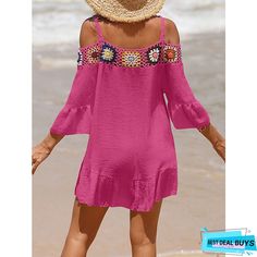 Summer Boho Beach Dress With 3/4 Sleeves, Summer Beach Boho Dress With 3/4 Sleeves, Summer Boho Dress For Beach With 3/4 Sleeves, Summer Boho Dress With 3/4 Sleeves For Beach, Summer Vacation Boho Dress With 3/4 Sleeves, Summer Boho Dress With 3/4 Sleeves For Vacation, Boho Dress With 3/4 Sleeves For Summer Vacation, Beach Boho Dress With 3/4 Sleeves, Bohemian Beach Boho Dress With 3/4 Sleeve