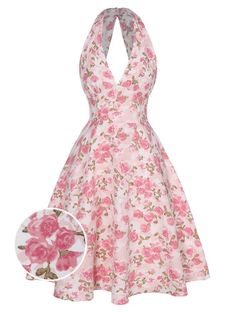 1950s Pink Dress, 80s Floral Dress, Pink Vintage Outfits, 1950s Fashion Women, Answer The Phone, 80s Stuff, Retro Stage, Sunday Clothes, Retro Clothes