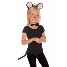 Dress up as a sneaky little mouse this year with this adorable costume kit. This kit includes a black headband with attached mouse ears, a tail, and a black bow tie for a classy mouse look. Complete the costume with black clothing and you're ready to join the rest of your animal friends. Size: standard. Gender: unisex. Age Group: adult. Mouse Fancy Dress, Book Costumes, Mouse Outfit, Mouse Dress, Mouse Costume, Book Week Costume, Competition Costumes, Headband Bow, Mouse Ears Headband