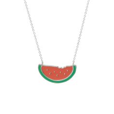 Get a taste of summer with this super cute and juicy watermelon necklace! Get watermelon sugar high as Harry styles would sing ;) Material: the gold version features a 14kt gold micron plated bronze watermelon pendant hanging from a 14kt gold filled chain while the silver version is entirely made with 925 sterling silver. Size: the pendant is roughly 1 1/4 inch wide and 9/16 inch high. Cute Nickel-free Sterling Silver Necklaces, Trendy Sterling Silver Charm Necklaces With Lobster Clasp, Cute Nickel-free Pendant Jewelry, Summer Dainty Dangle Jewelry, Dainty Dangle Summer Jewelry, Dainty Dangle Jewelry For Summer, Trendy Nickel-free Dangle Necklaces, Trendy Nickel-free Sterling Silver Charm Necklaces, Silver Jewelry For Everyday Summer Wear