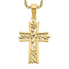 Introducing our 14k yellow gold cross necklace, perfect for both men and women. This religious necklace features a stunning Latin cross pendant that is sure to catch the eye. Our unisex cross necklace is a timeless piece of religious jewelry that can be worn by anyone. The yellow gold cross for men and gold cross for women are both available, making it a great gift for anyone. The 14k cross pendant is a symbol of faith and devotion, and our gold cross necklace for her or for him is the perfect way to show your love and commitment. Shop now and add this beautiful piece to your collection. Yellow Gold Cross Necklace, Jesus Today, Father Son Holy Spirit, Faith Encouragement, Gold Cross Necklace, Necklace For Her, I Love Jesus, Freshman Year, Father Son