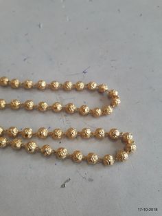 "22kt gold chain necklace gold beads chain from rajasthan india. great handmade design, good for jewelry collection. Length - 45.8 cm(18\") we can adjust the length. width max - 4 mm weight - 16.6 grams Material - 22kt yellow gold. RJ." Festive Gold Long Mala Necklace, Festive Long Gold Mala Necklace, Handmade Yellow Gold Necklace For Diwali, Traditional 22k Gold Chain Necklace For Festivals, Traditional 22k Gold Chain Necklace, Gold Necklaces With Polished Beads For Diwali, Gold Temple Necklace With Gold Beads For Diwali, Gold Long Beaded Necklace Temple Jewelry, Traditional Gold Beaded Necklaces With Latkans